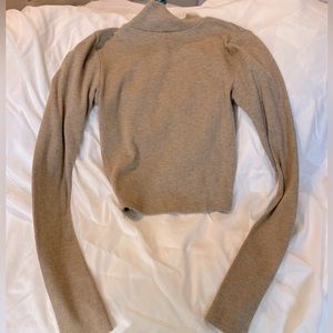 Camel colored cropped sweater